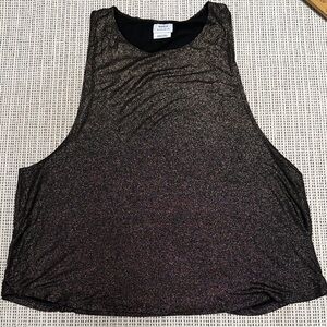 RVCA Woman’s Black Copper Metallic Muscle Tank Top
